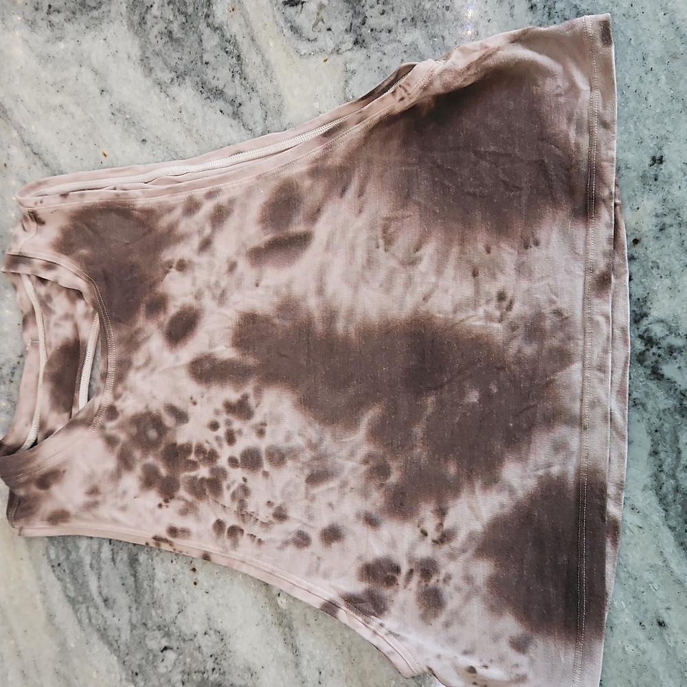 Lululemon Cut Out Marbled Brown Tank Small